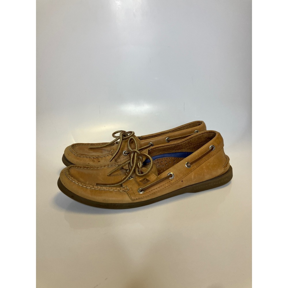 Sperry Boat Shoes Mens 9 M Tan Good Leather Top-Sider Loafers